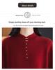 Women's Red Chinese-Style Thick Wool Sweater for Autumn/Winter