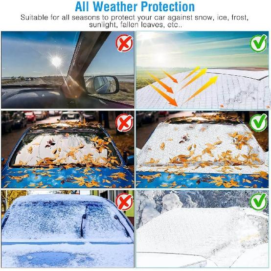 Silver Car Windshield Sunshine Shield Winter Sunshine Cover Front Window Ice Frost Outdoor Protection Snow Sun Cover For VW T7