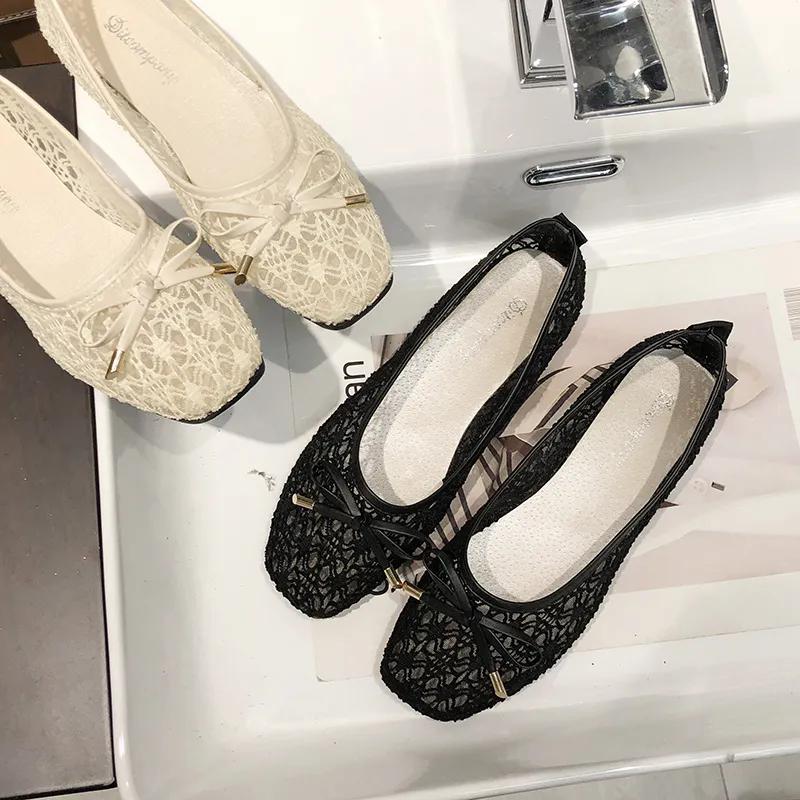 Women Hollow Breathable Cloth Shoes Ladies Soft-soled Non-slip Sandals Round Head Breathable Comfortable Footwears