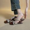 Silver bow wedge heel temperament sandals women's summer new high heel cool slippers women
