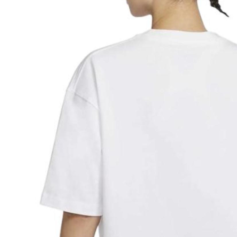 Jordan Solid Color Crew Neck Logo Print Short Sleeve T-Shirt Women Tops White DD7058-100