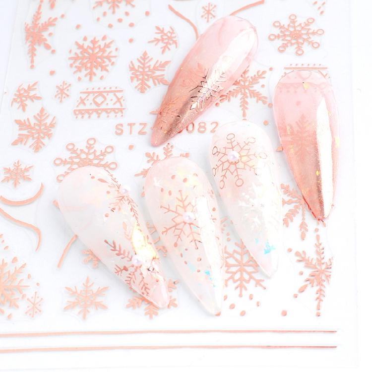 Christmas Nail Stickers 3D Xmas Design Self-adhesive Nail Decals Nail DIY Decor