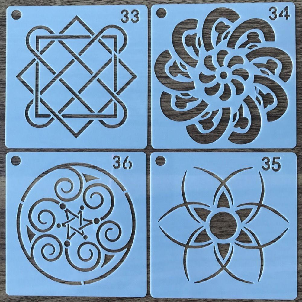 36/56Pcs Creative Mandala Dot Painting Templates Hollow Reusable Dot Painting Stencils Small Size Craft Project