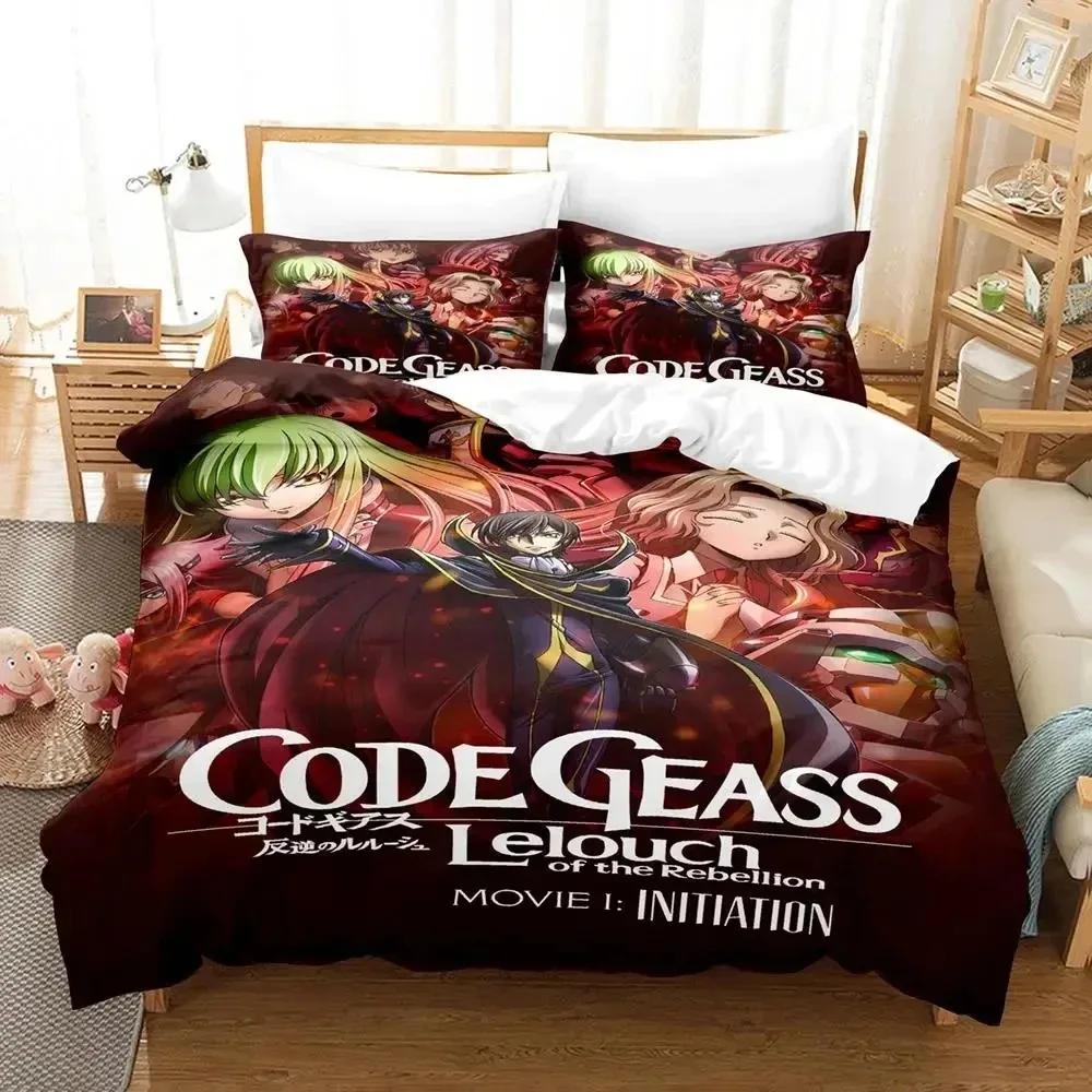 Anime GEASS C.C. CODE Bedding Set Duvet Cover Bed Set Quilt Cover Pillowcase Comforter King Queen Size Boys Adult Bedding Set