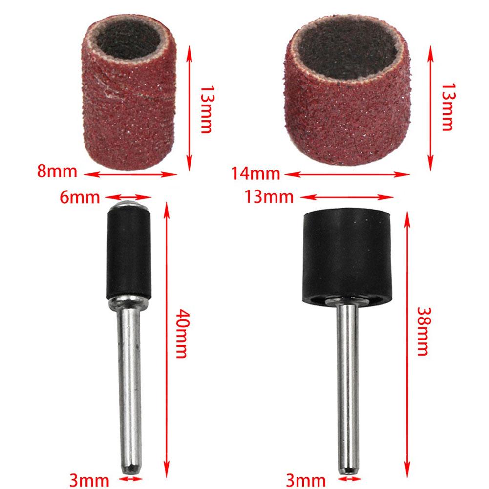 22Pcs Sanding Ring Sanding Drums Kit With Rod Abrasive Drill Rotary Tool Sanding Drum Polishing Grinding Head Sandpaper Ring