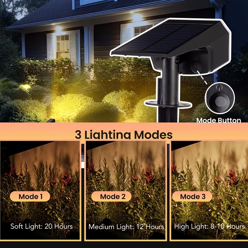 Outdoor Solar Spotlights,52LED Landscape Spotlights,waterproof Wall Lights,suitable for Trail,courtyard,garden,lane Landscape Lighting