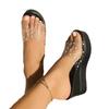2026 Summer Elegant Women Slip on Platform Wedges Rhinestone Plus Size Shoes for Women 35-42 Women Fashion Slippers