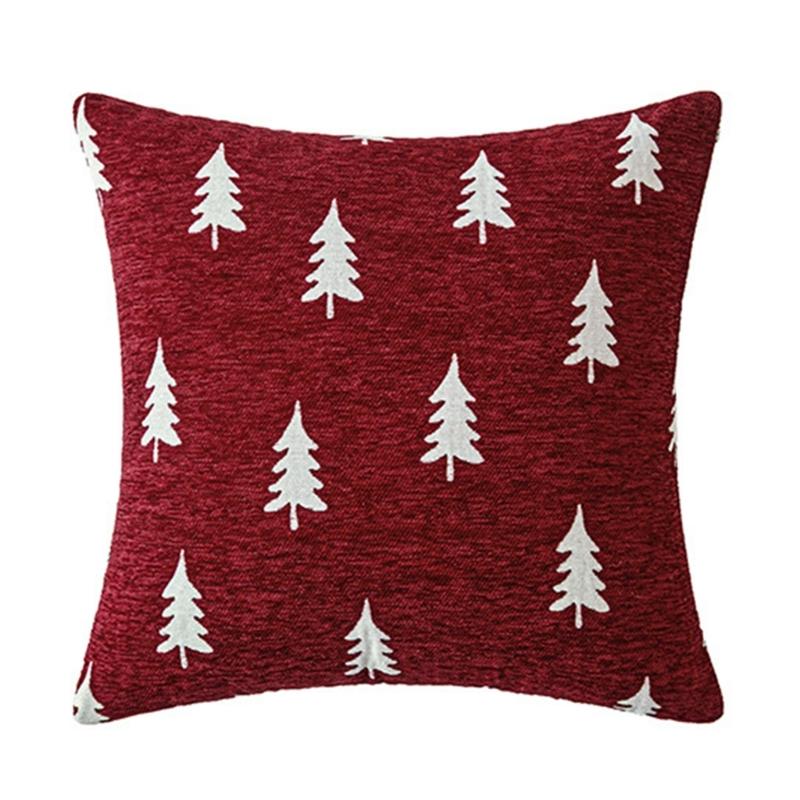 Reversible Patchworks Christmas Pillow Case Color Contrast Designs Washable Polyester Seasonal Home Accent