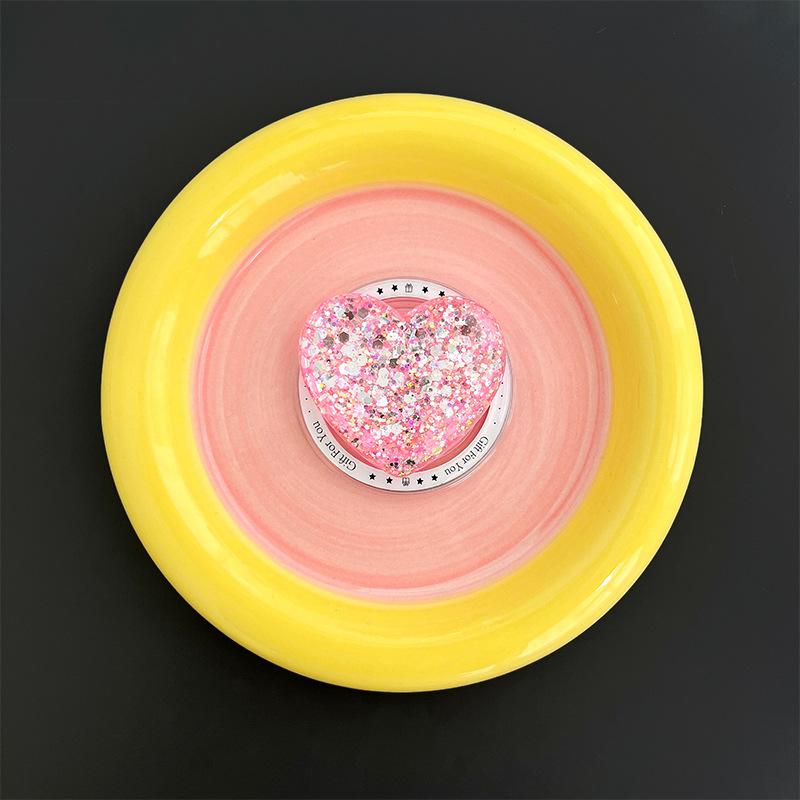 

Sequined Epoxy Love Mobile Phone Airbag Bracket Magnetic Magsafe Back Sticker Women S Retractable Support Stand Watch Drama