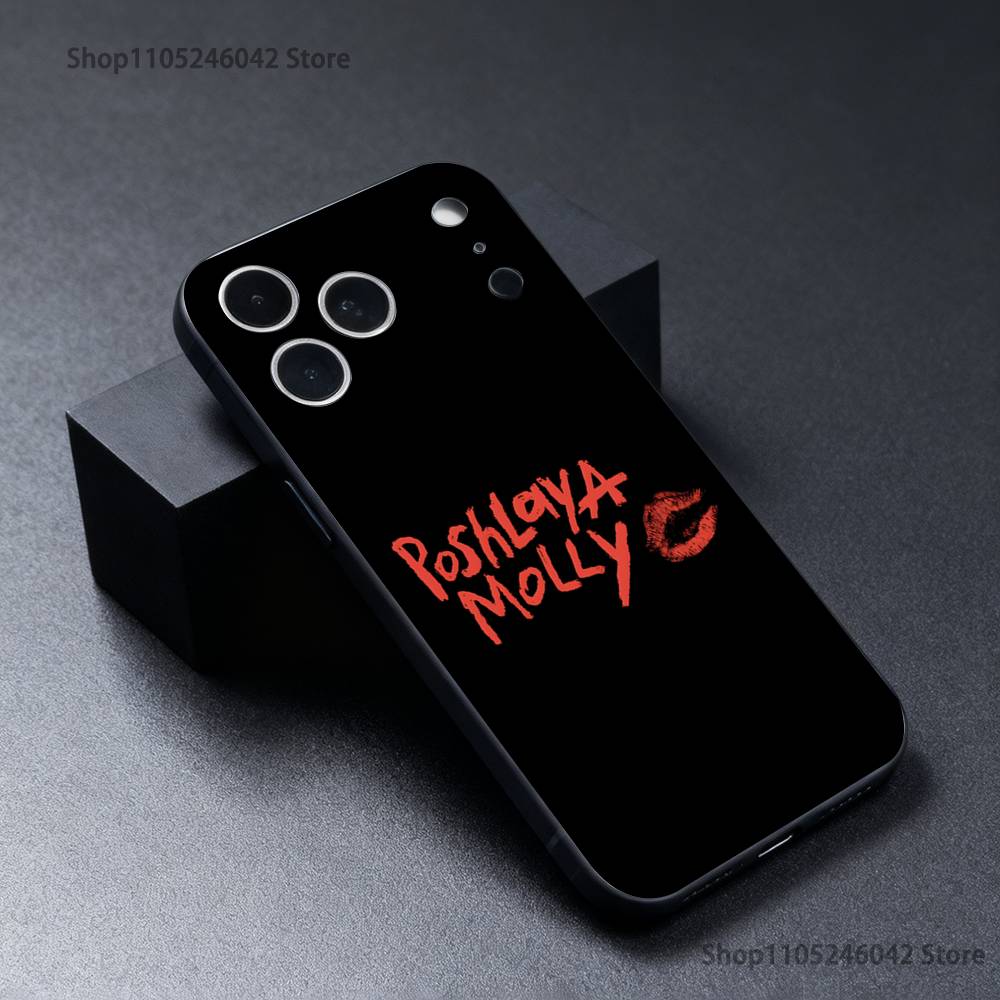 

P-Poshlaya M-Molly Band Phone Case For iPhone 17,16,15,14,13,12,11,Pro,Max,Plus Black Shockproof Soft Cover iPhone15
