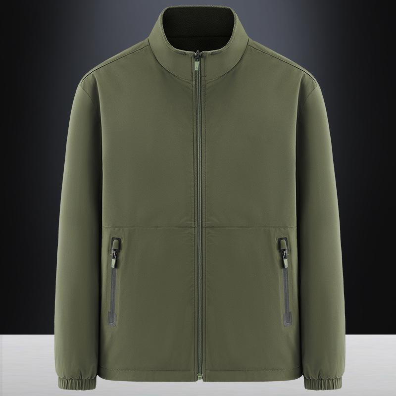 Herfst en Winter Outdoor Bergbeklimmen Fleece Casual Sport Losse Opstaande Kraag Dubbelzijdig Herenjack Trendy Winddicht