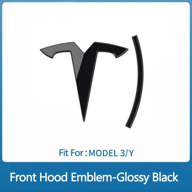 For Tesla Model 3 ModelY Metal Alloy Car Front Hood Emblem Rear Trunk 3D Sticker Replacement Badge Accessories