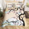 Cherry Blossoms Duvet Cover King for Women Ink Painting Black White Comforter Cover Romantic Theme Bedding Set with 2 Pillowcase