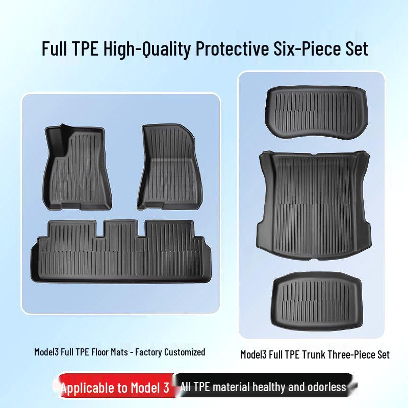 Tesla Model 3/Y TPE Trunk & Front Trunk Mats, Car Floor Mat Accessories
