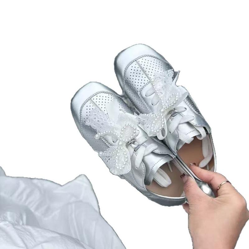 Satin Pearl Ribbon Casual Sports Woman