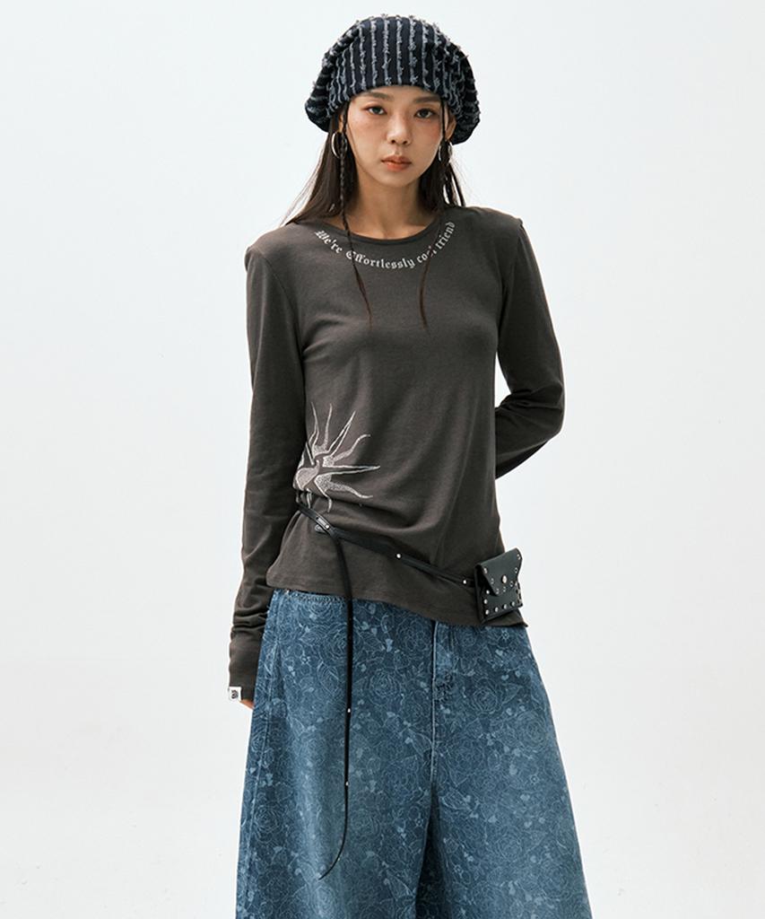 Soleubi Cool Friend Slit Tee / Charcoal