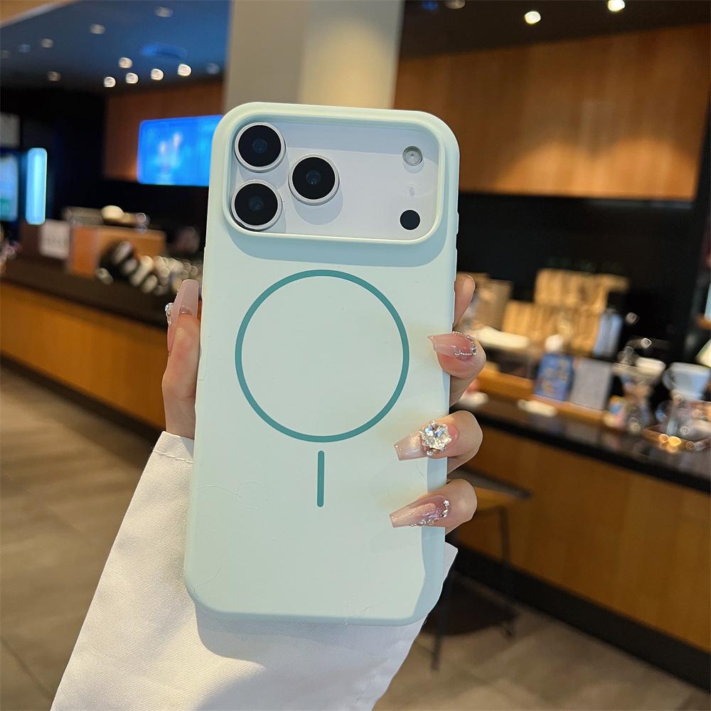 Luxury Hight Quality Liquid Silicone Phone Case for IPhone 15 16 17 Pro Max Air for Magsafe Wireless Charging Cover for Apple 14 13 12