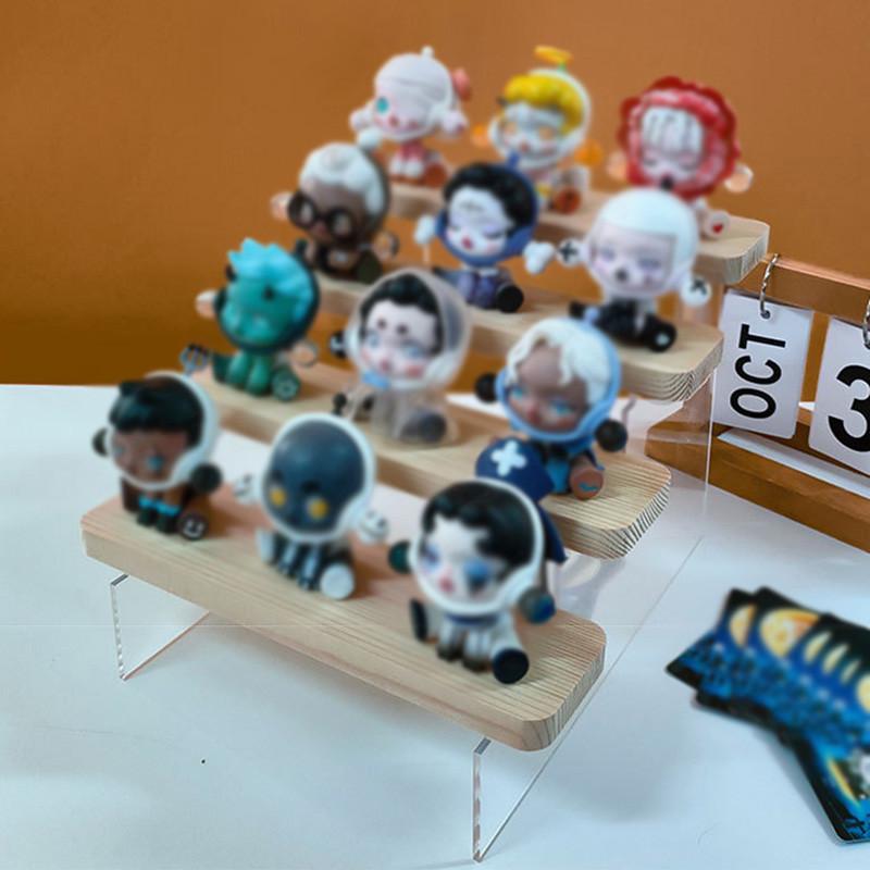 Wooden Display Stand Jewelry Showcase Storage Holder Collectibles Shelf Organizer Dessert Cupcake Perfume Storage Rack