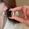 Solid Resin U-shaped Irregular Hoop Earrings Women New Vintage Versatile Earbuckles Delicate Fashion Jewelry K-