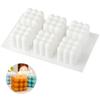 6 Cavities 3D Cube Baking Mousse Cake Mold Silicone Square Bubble Dessert Molds Cake Tray Kitchen Bakeware Candle Plaster Mould