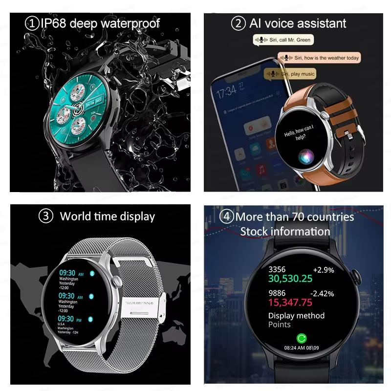 2025 NFC Smartwatch Amoled HD GPS Track Sportarten Herzfrequenz Bluetooth-Anruf Wasserdicht Damen Frauen Smartwatch Für Huawei Xiaomi