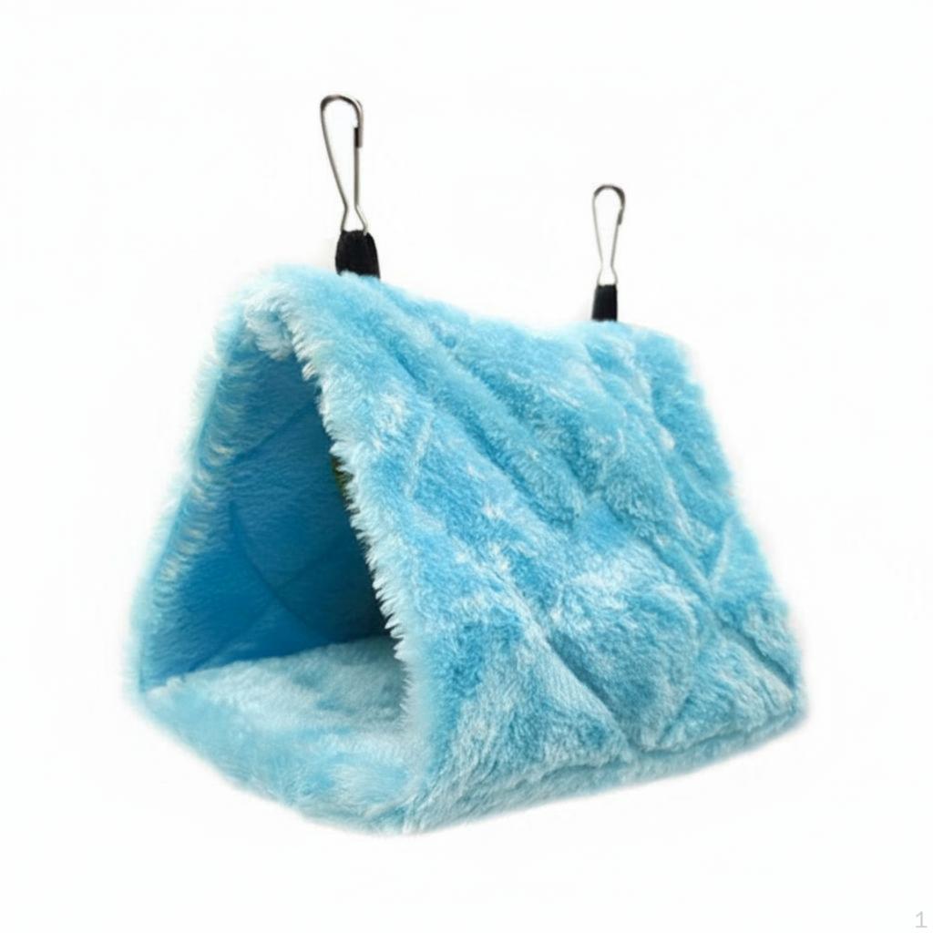 avian haven House, Winter Warm Plush hanging bed, enclosure Bed S Blue