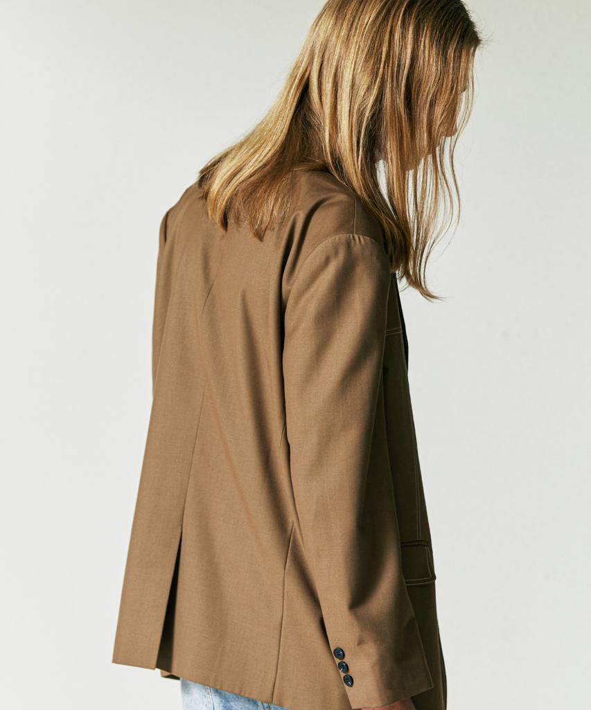 Ssy Half Stitch Blazer Brown