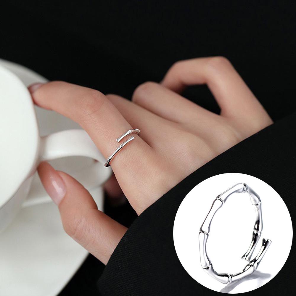 Exquisiter offener Goldring: Japanischer & Koreanischer Stil, Dünnes Band mit Diamanten besetzt, Stapelbarer & Eleganter Fingerschmuck