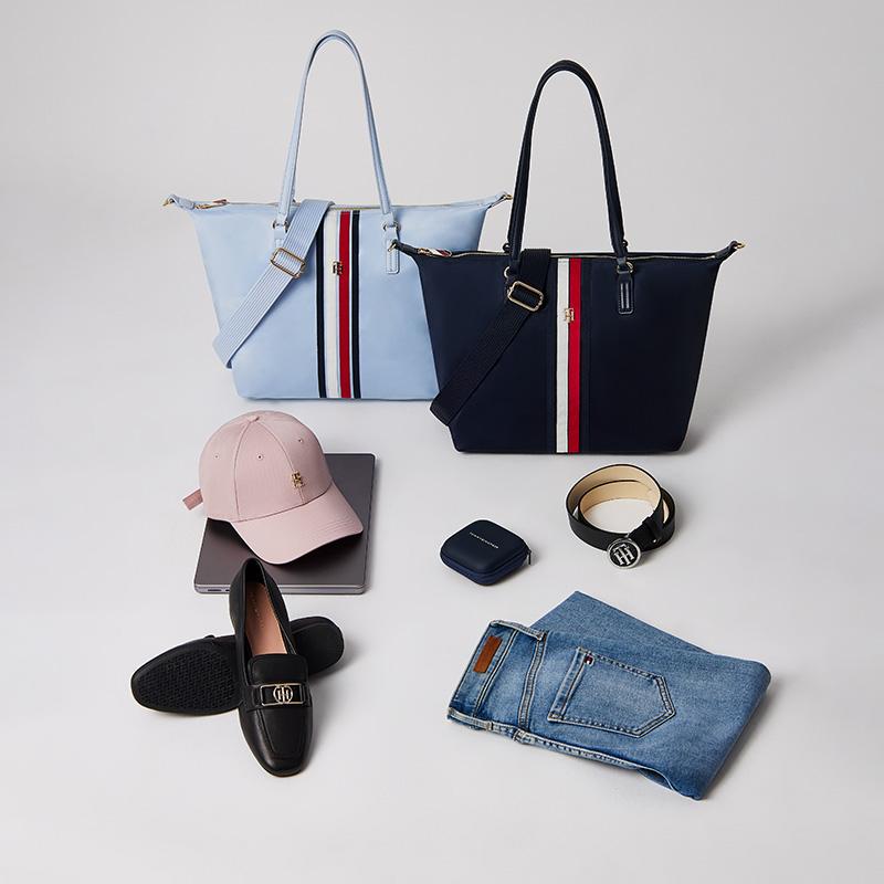 Tommy Hilfiger Color Block Woven Strap Lightweight Large Capacity Tote Bag Women tote bags Multicolor XW0XW04114
