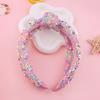 Girls Hair Hoop Knotted Shiny Sequin Elastic Headband Comfortable Fit Glittery Sparkling Hairband Hair Accessories