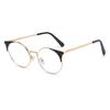 95588 Round Frame Fashionable Anti-Blue Light Unisex Glasses Frame, European And American Metal Spring Foot Flat Glasses