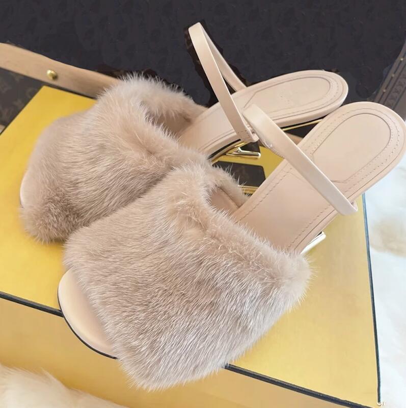 New Fashion Trend Women's Single Shoes Special-shaped Heel High Heel Half-support Simple Banquet Fashion Ladies Shoes