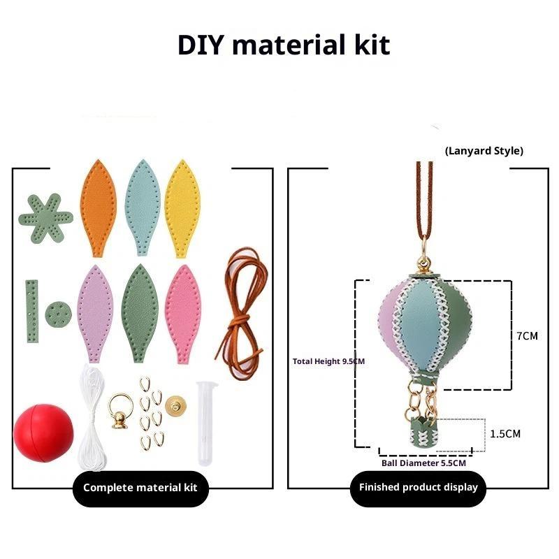 Phone Straps  Air Balloon Diy Keychain Leather Versatile Car Key Ring Handmade Ins Keychain Lanyard Bag Charms