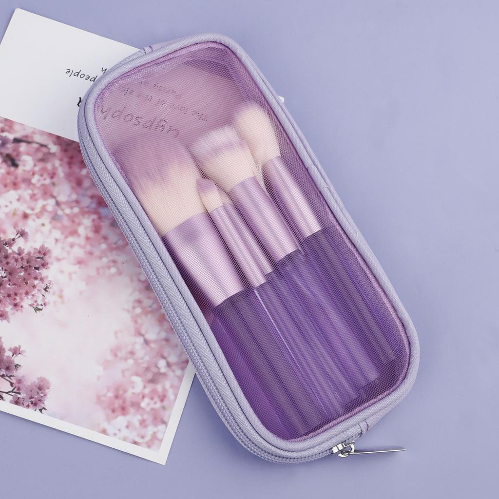 New 9 transparent handle makeup brush cover brush loose powder blush brush grooming brush eyeshadow brush beginner beauty tool