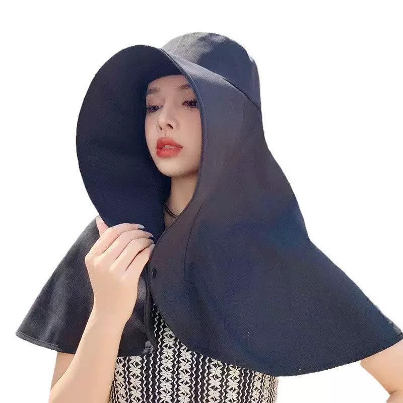 Women's Extra Large Sunshade Fisherman Hat with Full Face and Neck Protection - Cycling & Outdoor Summer Shawl Hat