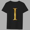 Fashion T-shirt Black Men's 26 English Letters Gold Printing Pattern Series Casual Round Neck Commuter Comfortable Top T-Shirts Men’s