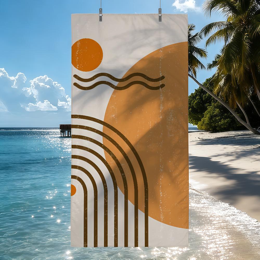 

A-Abstract Modern Style Stylish Towel Quick Drying Beach Towels Are Suitable For Swimming Pools Camping Yoga And The Gym W30*H60(CM)