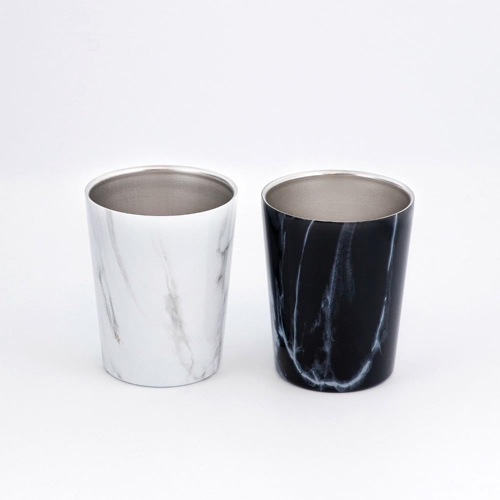 Bestco NX-172 MARBLE KITCHEN Tumbler, 380ml, Insulated, Double-Layered Vacuum Wall, Black, Marble Pattern