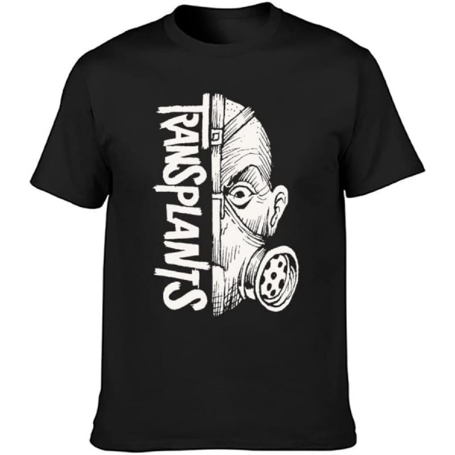 I‘M FASHION Men s T Shirt Transplants Band Half Mask Classic Style Black XXXXXL разноцветный