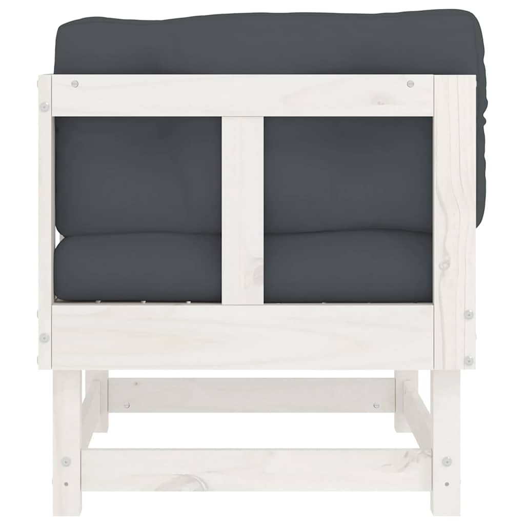 vidaXL Corner Sofas with Cushions 2 Pcs. White Solid Wood Pine