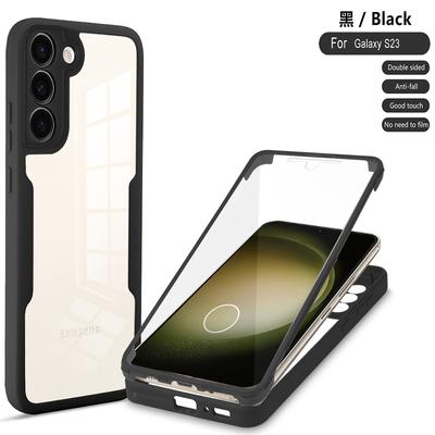 360 Grad Ganzkörper-Handyhülle für Samsung Galaxy M02 M12 M33 M53 S21 S22 S23 S24 S30 TPU Stoßfest Transparent Doppelseitige Hülle