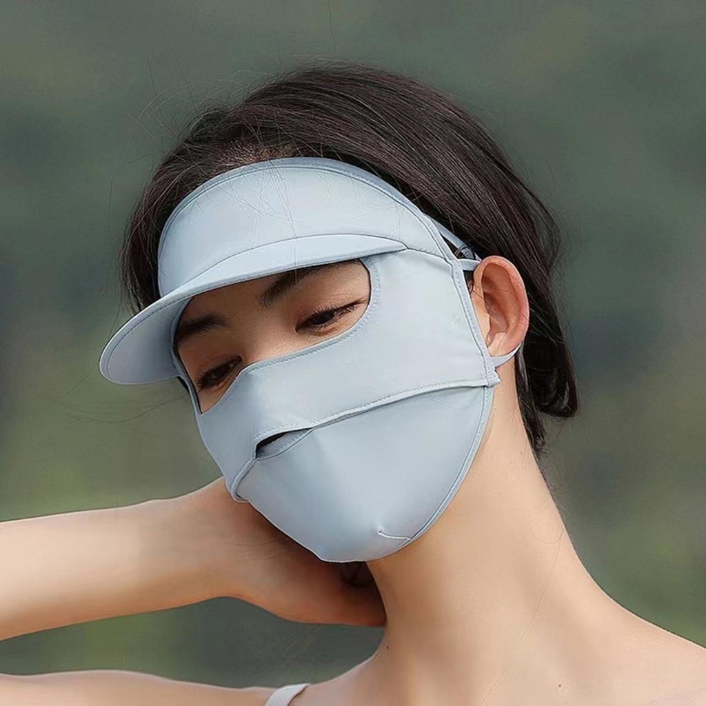 Yousheng UPF 50+ Women Full Face Guard Sunscreen Covering Adjustable Earrings Wide Brim Breathable Anti UV Face Guard