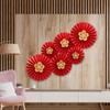 6Pcs Chinese Wedding Paper Fans Blessing Ornament Diameter 30cm 25cm 20cm Gifts Wall Traditional