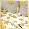 JUNEBRUSHS 90Pcs Star Cutouts, Double Printed 3 Sizes Gold Glitter Star Paper Cutouts for Bulletin Board Classroom Wall Decorations