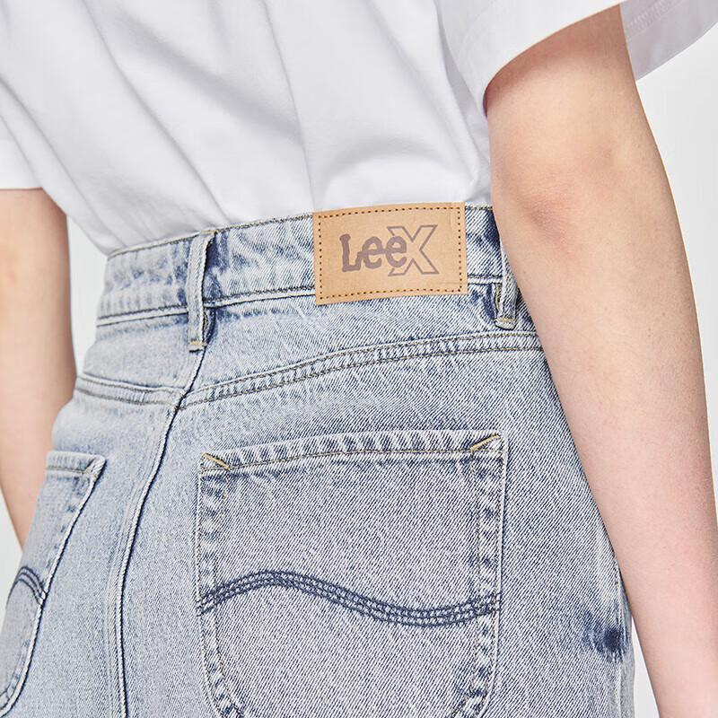 Lee Women's Light Blue Tencel Denim Midi Skirt