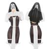 Sister Cosplay Sexy Nun Full Body Tights Cross Costume Lingerie Maid Saint Pastor Missionary Church Choir Cute Halloween One Size Black Ladies All