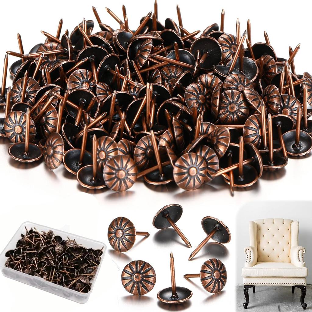 100pcs Diameter 11mm Wooden Jewelry Gift Wine Case Box Sofa Decorative Tack Stud Upholstery Tacks Nail Pushpin Doornail Box Pack