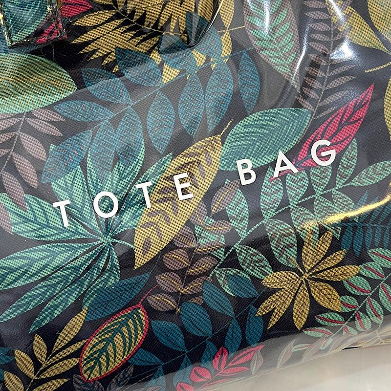 Women's PVC Tote Bag Floral Print Waterproof Fashion Shopping Bag