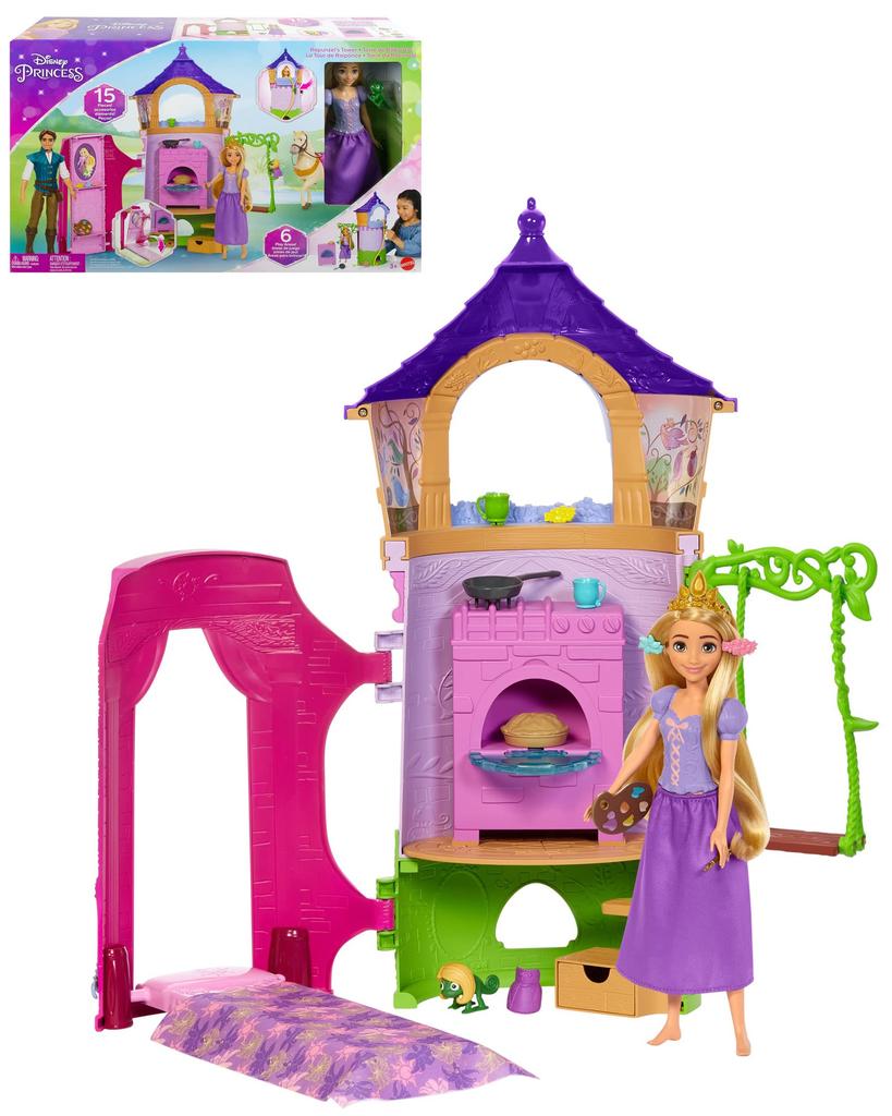 DisneyDisney Princess Rapunzel (Tower Playset) [Dress-up Doll & Tower] [Includes House and Accessories] [Ages 3 and Up] HLW30