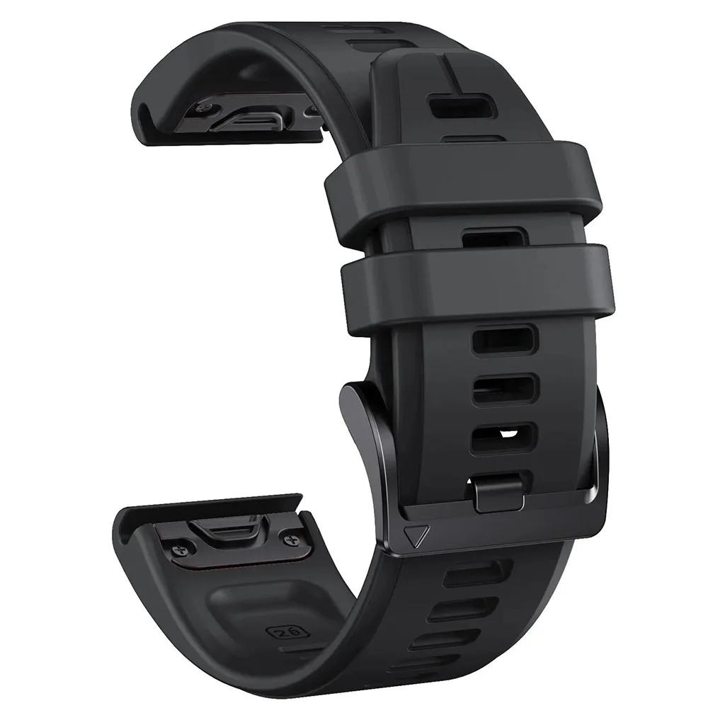 QuickFit 22mm 26mm Silicone Strap for Garmin Fenix 8pro 7 7X E 6X 6 Pro 5 5X Plus Epix/Enduro/Descent Mk2i/Instinct 3 Watchbands